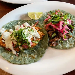 Chicken Tinga taco, Barbacoa taco