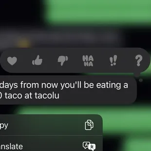 a text message from a woman on her phone