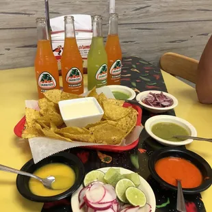 Jarritos and Queso Fundido