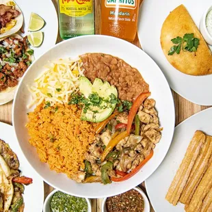 a variety of mexican food