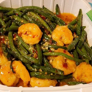 String Bean Prawns