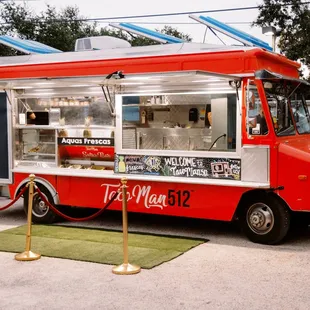 a food truck parked in a parking lot