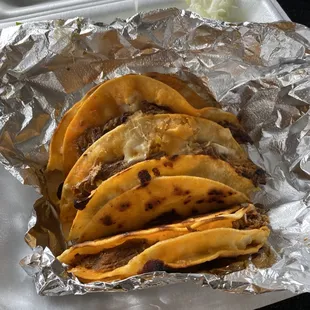 a tray of taco shells