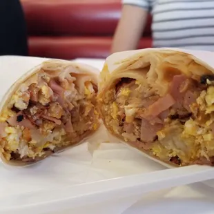 Huevos and jamon burrito