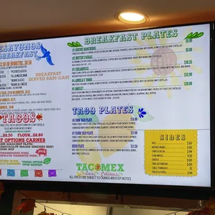 Latest menu