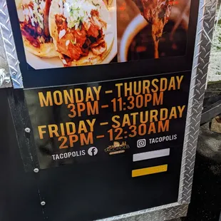a sign for a taco restaurant