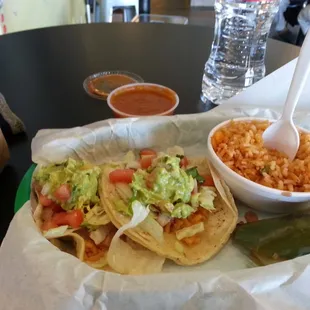 Veg tacos with rice
