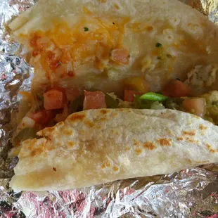 Potatoes egg and cheese burrito