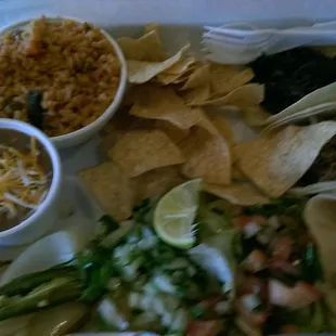 Taco plate. I like that you can choose what meat you want in the tacos!