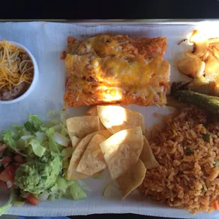 Enchilada combo. High quality for fast food.