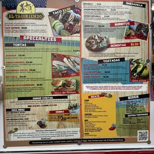 Menu as of November 2024