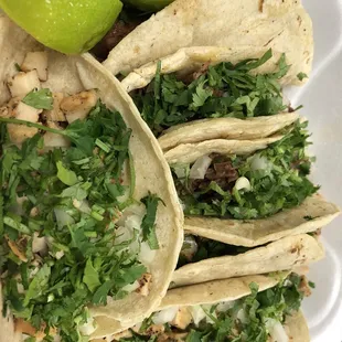 2 chicken corn tacos and 2 barbacoa(sp?)