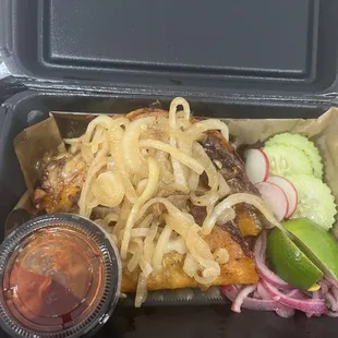 3 Quesabirria Tacos with a side of consomé