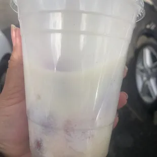 What is that at the bottom of the strawberries and cream??? Looks disgusting.. wasted my money. I placed it on the trash