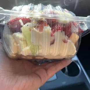 This is what a TRUE biónico is. I got this at a restaurant by my house. It has fruit and Creme and all that good stuff