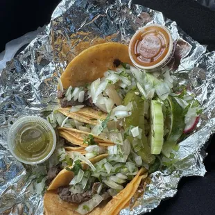 Tacos with everything on it