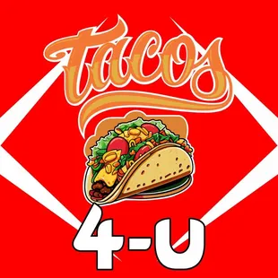 a taco on a red background