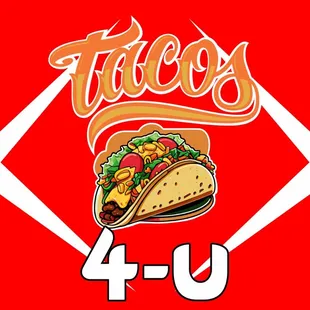 a taco on a red background