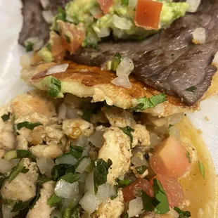 Chicken taco and cecina especial