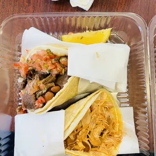 Fish and Carne Asada tacos