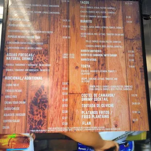 Full menu