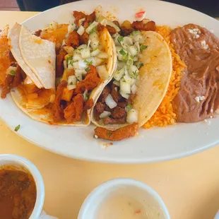 All Pastor &amp; chicken tacos. Mmm.