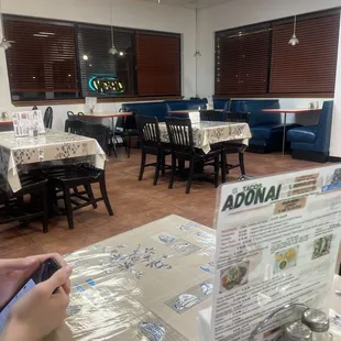 Inside waiting for food.