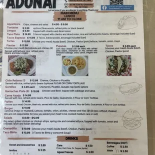 Toco god menu!