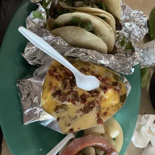Combo with bistec tacos and 1/2 baked potato
