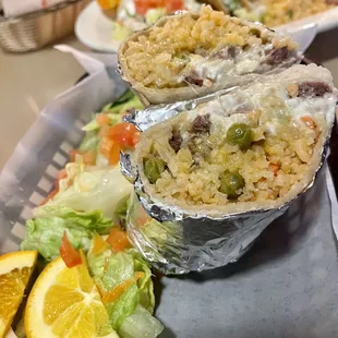 Burrito with the fixings.