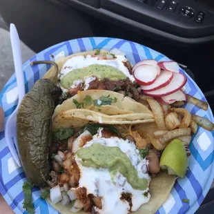 I've never seen a plate of tacos look this good. $6 plate and served quick. Parked in the corner of silver creeks target parking lot.