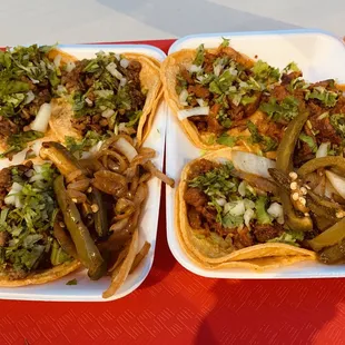 Pastor and asada tacos