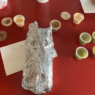 Super burrito ($11) with sauces (free)