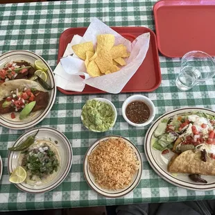 a table of mexican food
