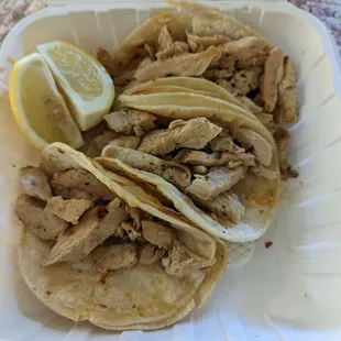 Pollo asado taco order crispy tortilla.