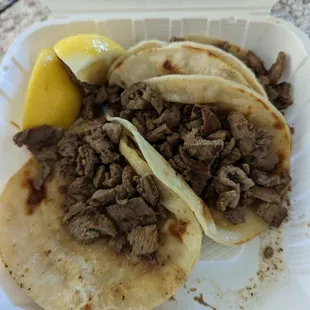 Carne asada taco crispy tortilla request.