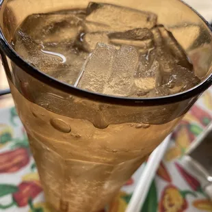 a glass of ice water