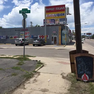a sign on the corner of a street