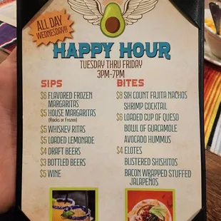 Happy Hour menu