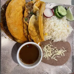 quesa birria taco combo