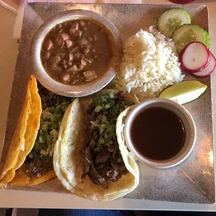 Steak and birria taco
