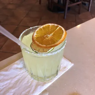 Lime margarita, happy hour all day 4.99
