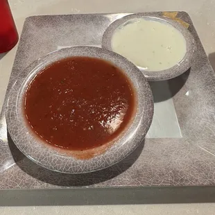 Salsa and queso dip