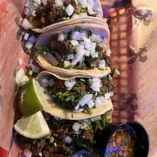 a basket of tacos