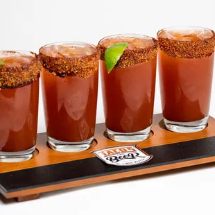 Michelada Flight!!! Served with up to 4 different Draft Beers