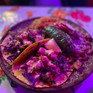 a plate of food on a table