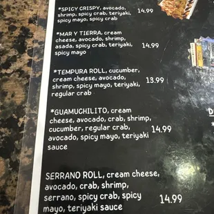 Unique options for deep fried sushi!