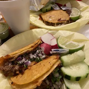 Quesabirria tacos, mulita, consomé (size small)