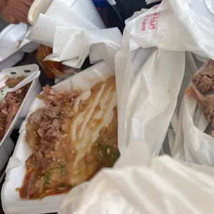 a table full of food