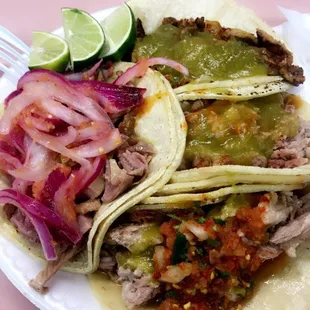 2 carnitas (had better) 1 alpastor (ok) and 1 buche (my fav)